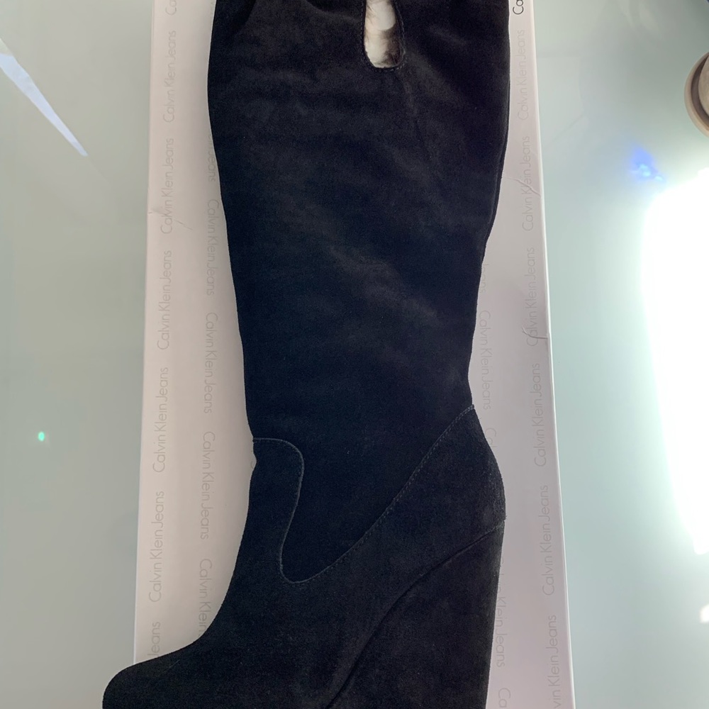 Calvin Klein High Heel Fluffy Boot